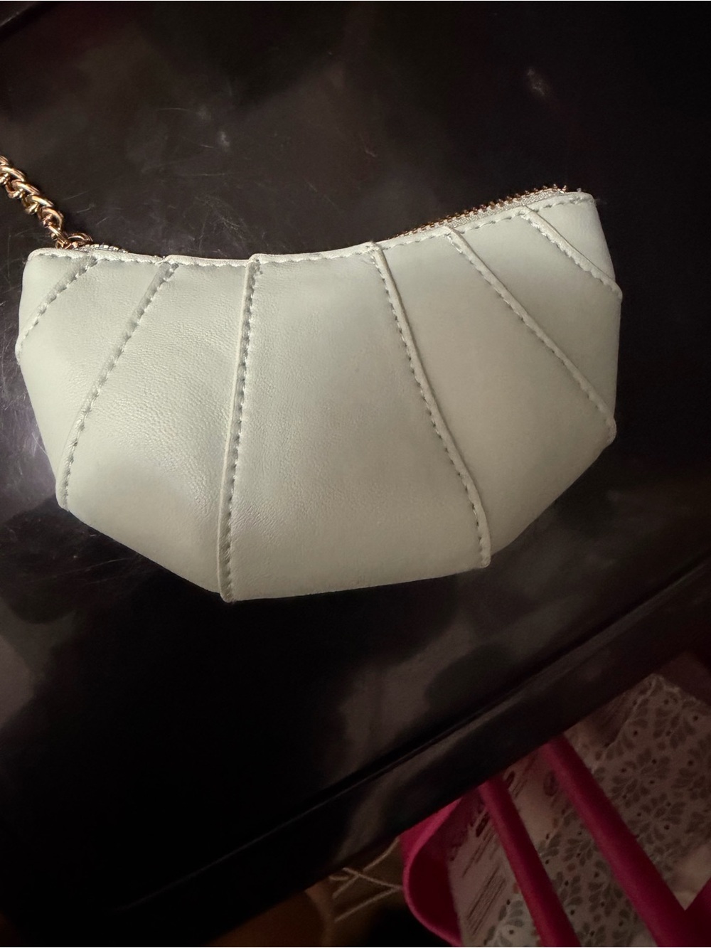 a new day Quilted Crescent Mini Bag in Sage Green with Gold Chain